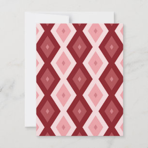 Red diamond pattern RSVP card
