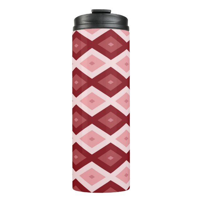 Red diamond pattern thermal tumbler (Front)