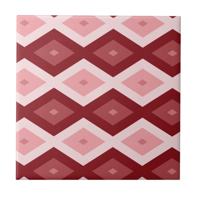 Red diamond pattern tile (Front)