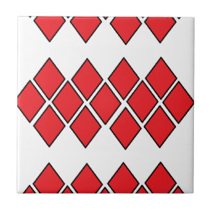 Red diamond shapes tile