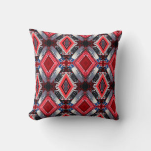 Red diamonds abstract cushion