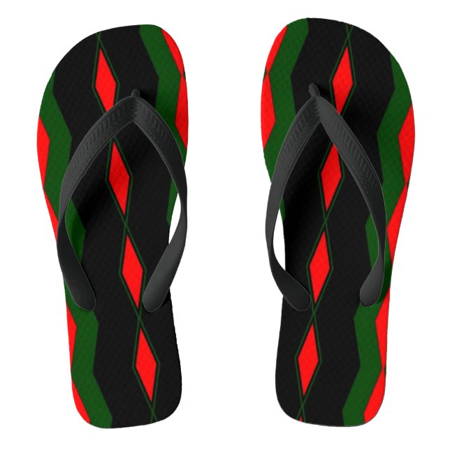 Red Diamonds Flip Flops (Footbed)