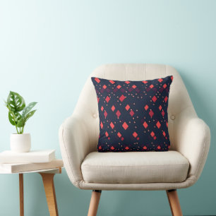 Red Diamonds Pattern Cushion
