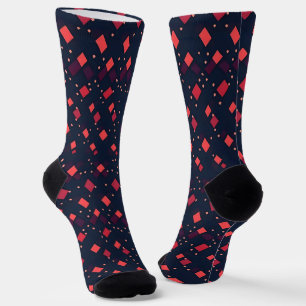 Red Diamonds Pattern Socks