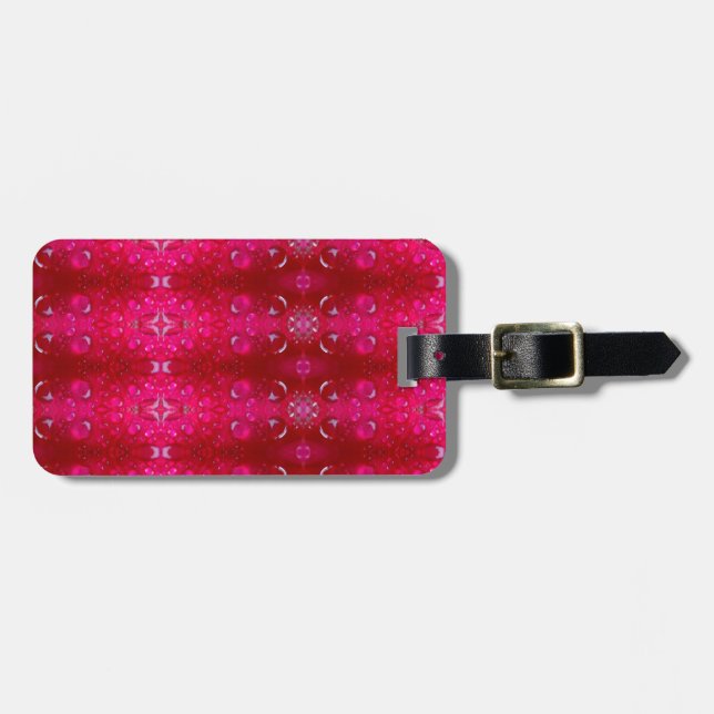 Red Dianthus Ikat 4  Luggage Tag (Front Horizontal)
