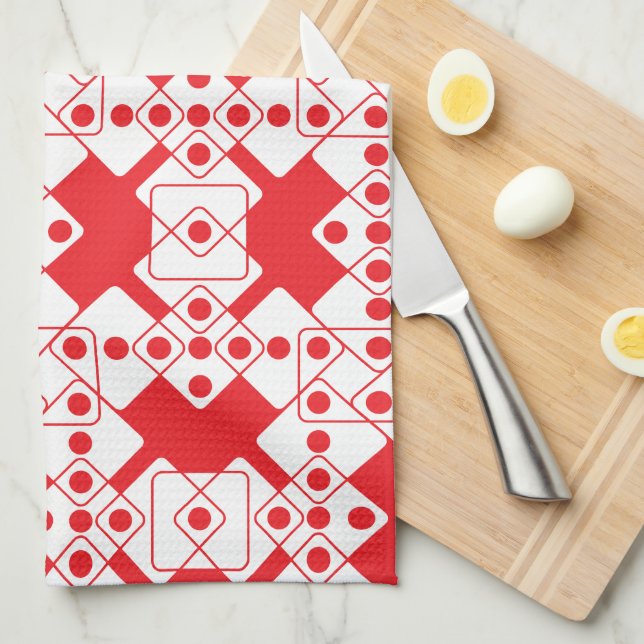 Red Dice Tea Towel (Quarter Fold)