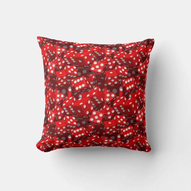 Red Dice Throw Pillow (Front)