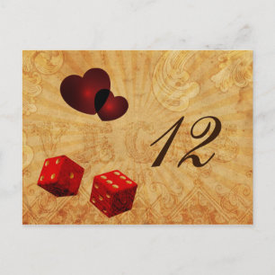 red dice Vintage Vegas table numbers Postcard