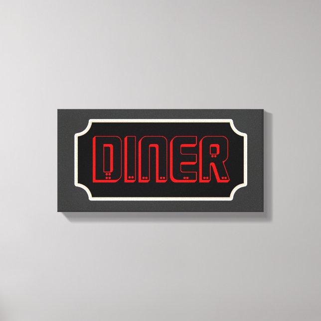 Red Diner Sign Canvas (Front)