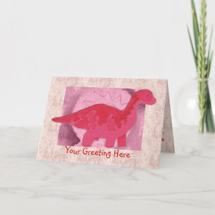 Red Dinosaur Greeting Card