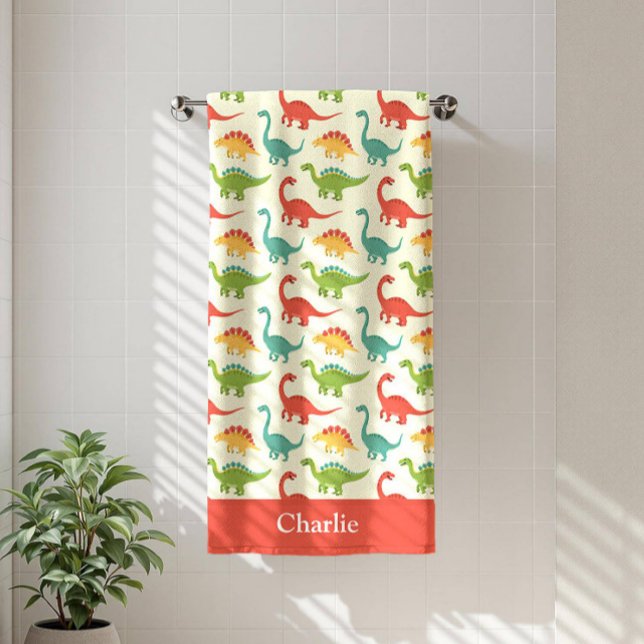 Red Dinosaur Kids Beach Towel (Creator Uploaded)