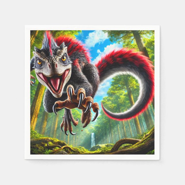 Red Dinosaur Napkin (Front)