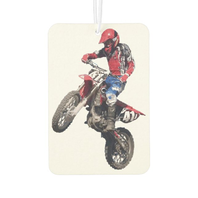 Red Dirt Bike Car Air Freshener (Back)