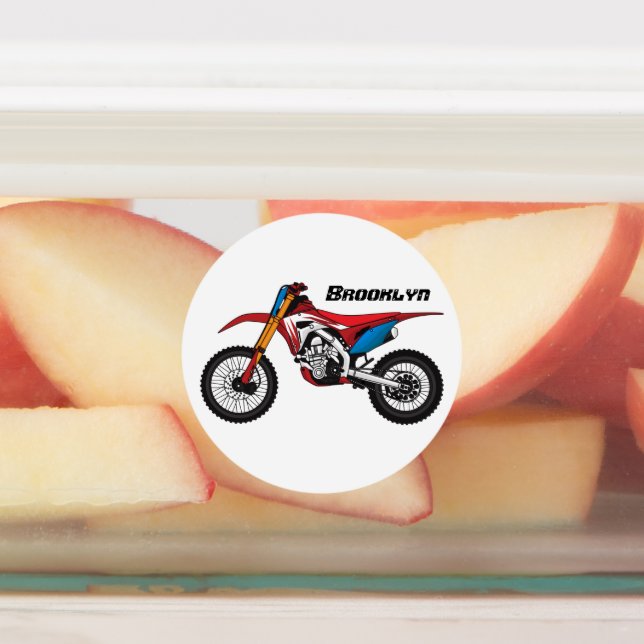 Red dirt bike motorcycle  (Affixed)