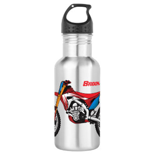 Red dirt bike motorcycle 532 ml water bottle