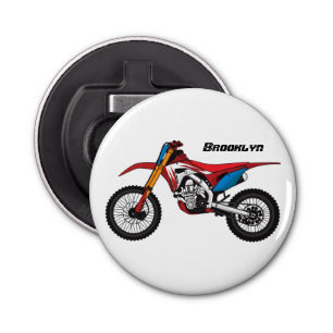 Red dirt bike motorcycle bottle opener
