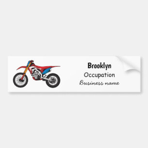 Red dirt bike motorcycle bumper sticker
