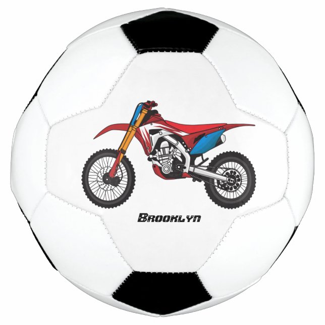 Red dirt bike motorcycle football (Front)