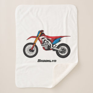 Red dirt bike motorcycle sherpa blanket