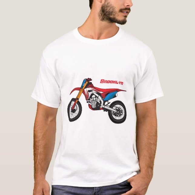 Red dirt bike motorcycle T-Shirt (Front)