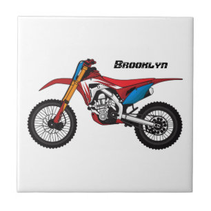 Red dirt bike motorcycle tile