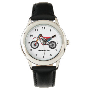 Red dirt bike motorcycle watch