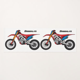 Red dirt bike motorcycle yoga mat