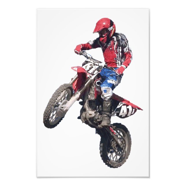 Red Dirt Bike Photo Print (Front)