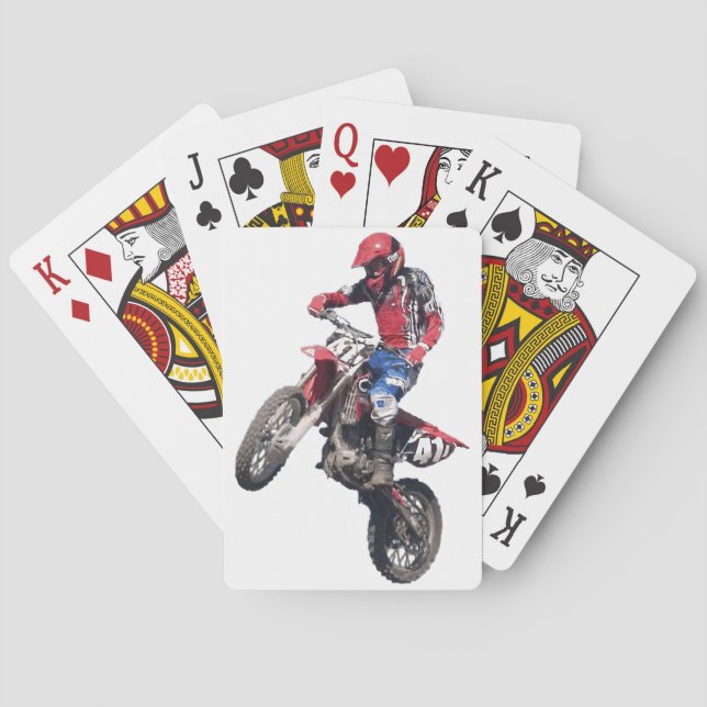 Red Dirt Bike Playing Cards (Back)