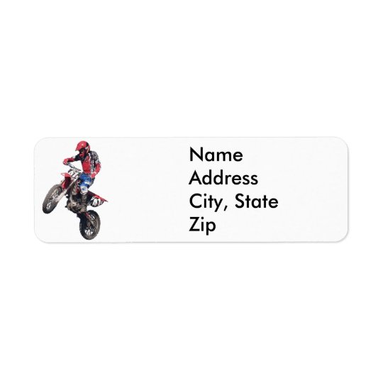 Red Dirt Bike Return Address Label