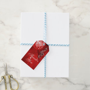 Red Disco Ball and Heels 20th Birthday Gift Tags