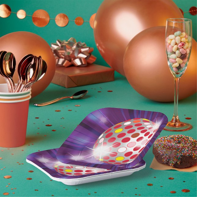 Red Disco Ball Paper Plate (Creator Uploaded)