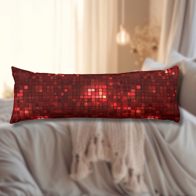 Red Disco Style Squares Valentine Pattern Body Cushion (Creator Uploaded)