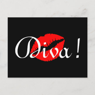 Red Diva Kiss Postcard
