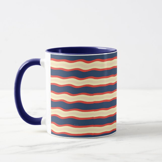 Red Dk Blue Creme Wavy   Mug (Left)