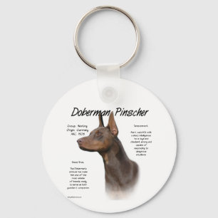 Red Doberman History  Key Ring