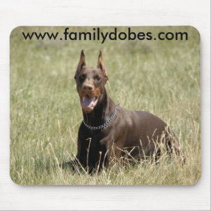 Red Doberman mouse pad