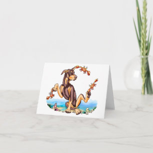 Red Doberman Pinscher Kinda Crabby Note Card