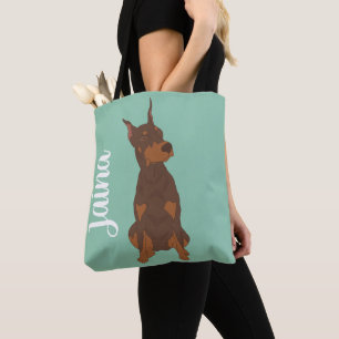 Red Doberman Pinscher Tote Bag