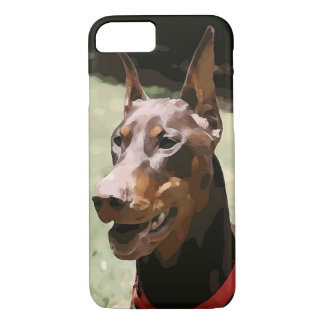 Red Doberman Potrait (v9-2) iPhone 8/7 Case