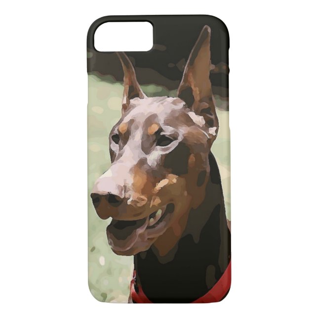 Red Doberman Potrait (v9-2) Case-Mate iPhone Case (Back)