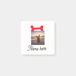Red dog bone photo pet dog cat name simple gifts post-it notes