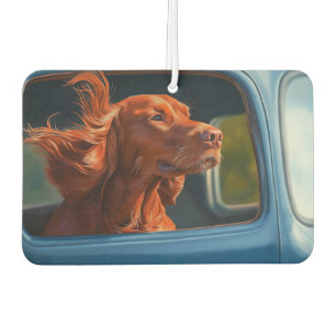 Red Dog Enjoying Scenic Car Ride Art Print Air Freshener