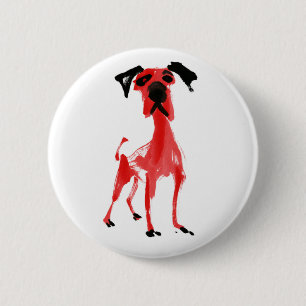 Red Dog Expressive Red & Black Art Button