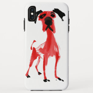 Red Dog Expressive Red & Black Dog Art Golf Ball iPhone XS Max Case