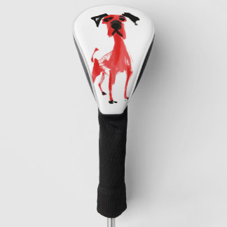 Red Dog | Expressive Red & Black Dog Art Golf Head Cover