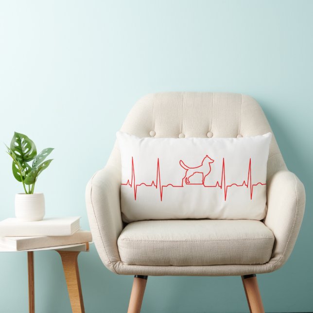 Red Dog Heartbeat Lumbar Pillow (Chair)