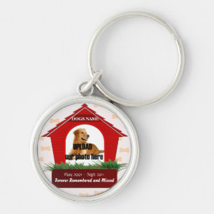 Red Dog House Pet Memorial Key Ring