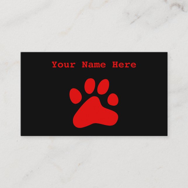Red Dog Paw Business Card (Front)