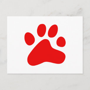 Red Dog Paw Postcard